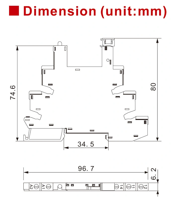 Geya Fy-41f-3 DIN Rail Hongfa Relay with Socket 1 Co Relay Module 12VDC or 24VDC Relay Module